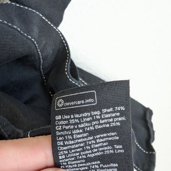 & Other Stories Black Cotton/Linen Topstitched Utility Shirt Mini Dress, size 10 - Picture 9 of 10